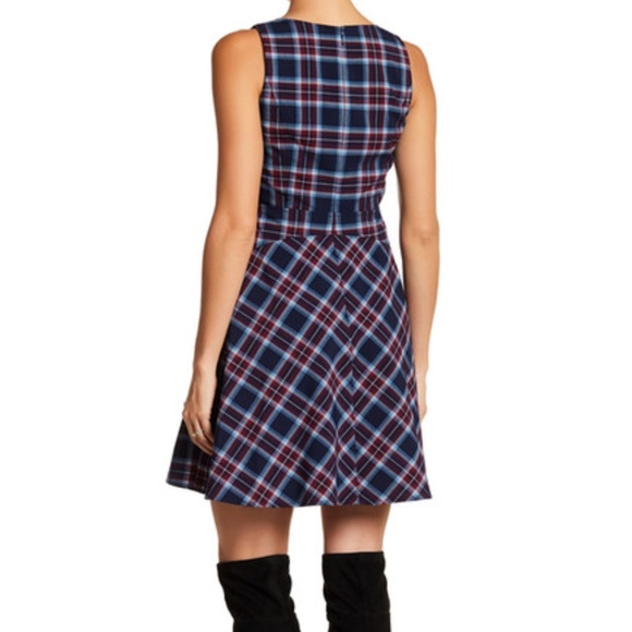 Delist 6/3‼️Donna Morgan Plaid Print Crepe Dress - Picture 2 of 6